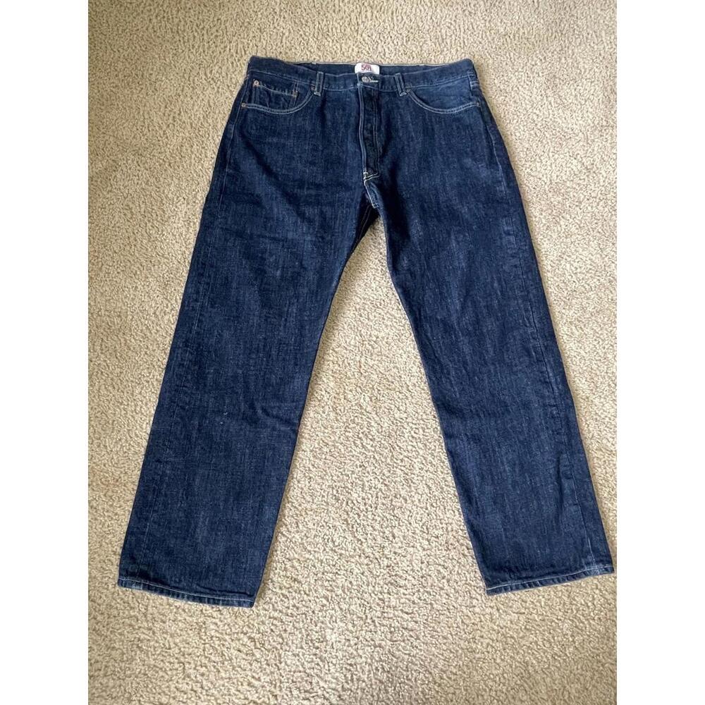 Levis 501 Mens Jeans 40x32 Blue Straight Leg Button Up Fly Work Wear Casual